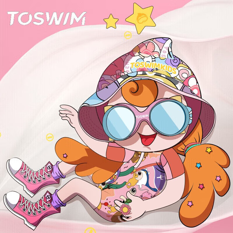 Детские очки для плавания TOSWIM, противотуманные, водонепроницаемые, удобная посадка, тренировочные очки для плавания, светло-розовый осьминог