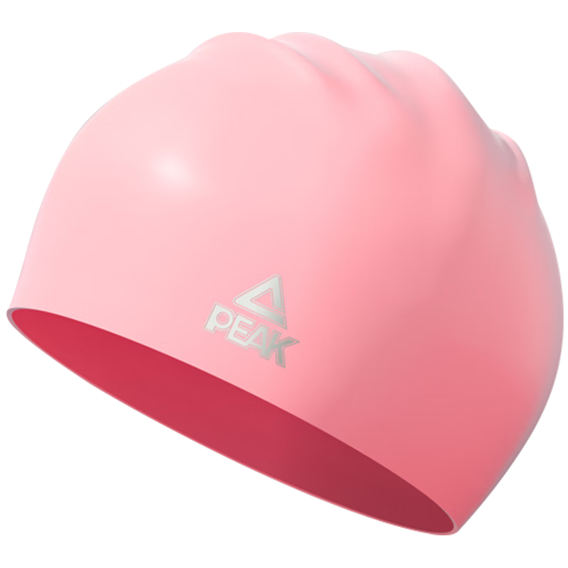 PEAK Silicone Swim Cap, Waterproof Ear Protection, Comfortable Long Hair Enlarged Swim Cap for Men And Women, Adult Professional Training Swimming Cap, Pink