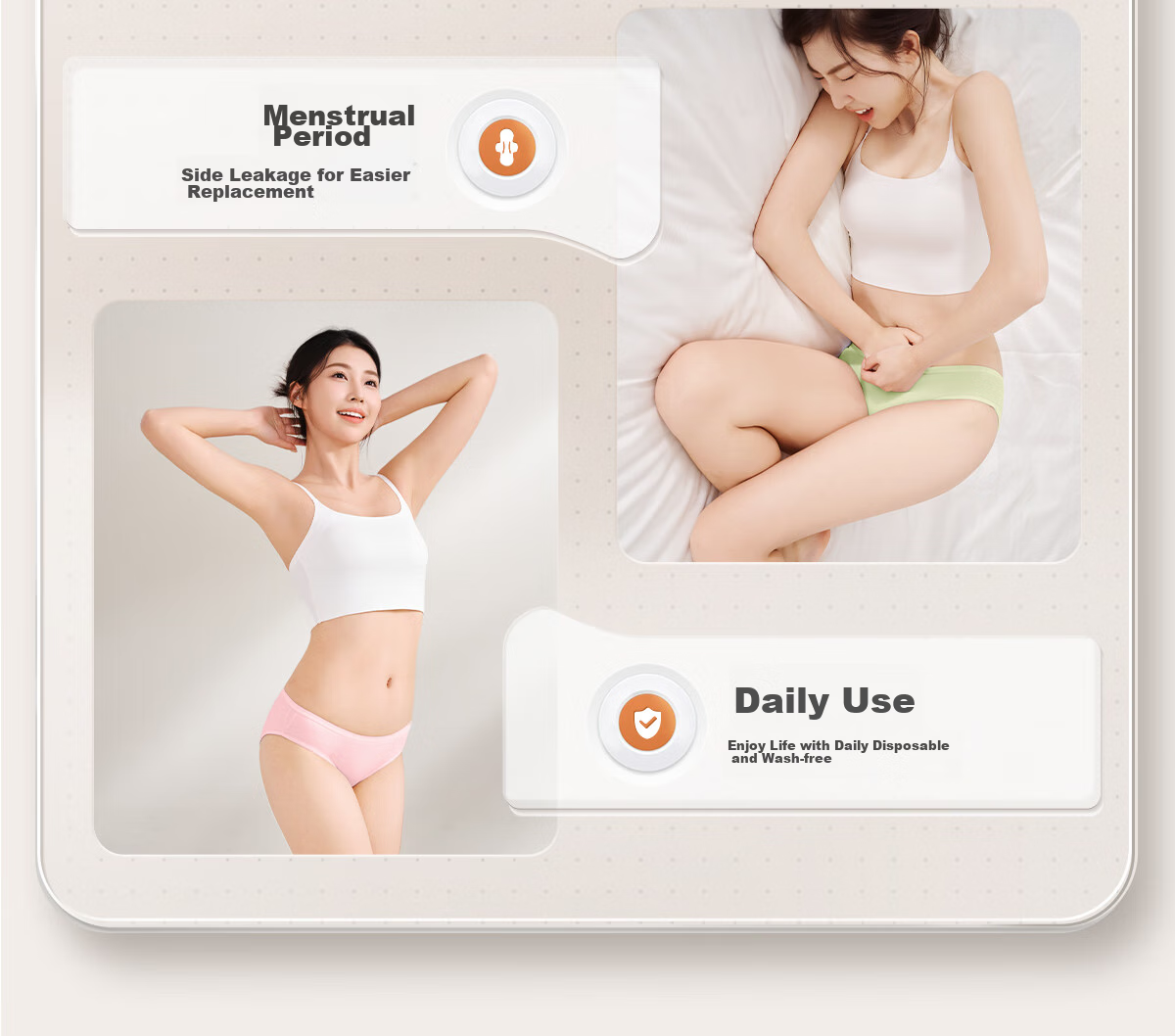 Freego Colored Pure Cotton Disposable Underwear for Women, Sterilized, No-Wash, Daily Disposable, for Pregnant Women, Postpartum, Menstrual Period, Travel, XL Size, 7-Pack 8