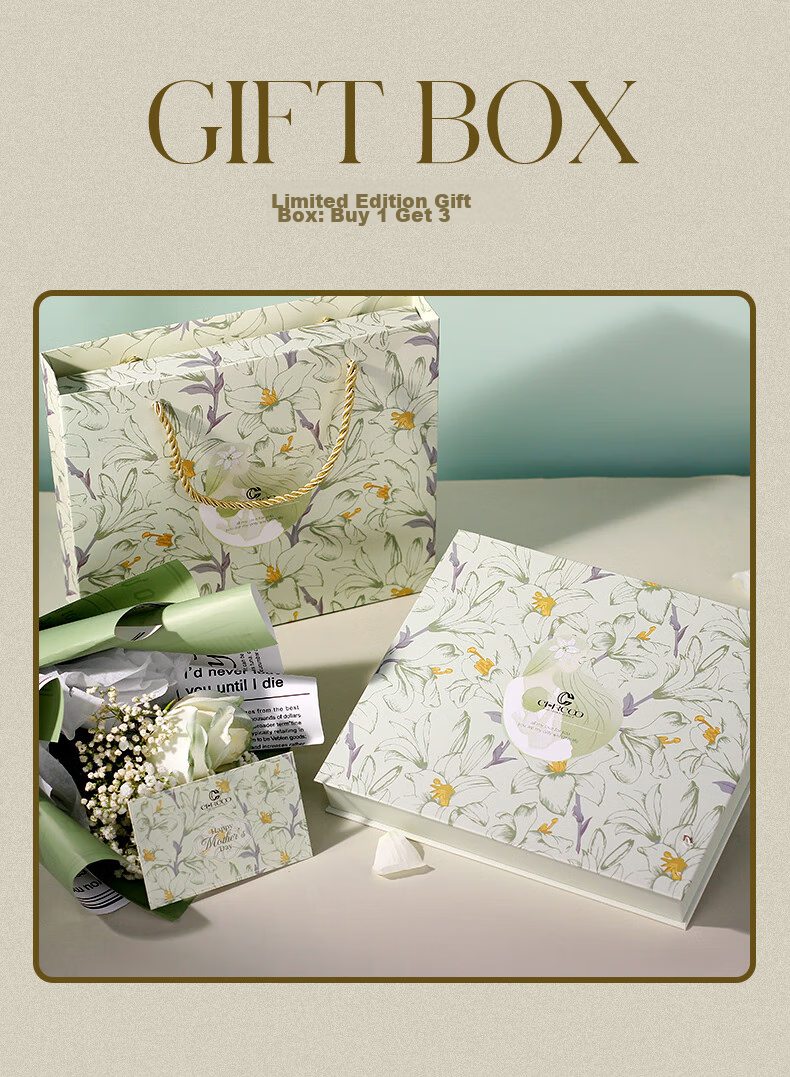 Cercoo Goddess Festival Gift, Xuancao Flower Gift Box, Hair Accessories, Hair Ties, Hair Clips, Side Clips Gift Set 7