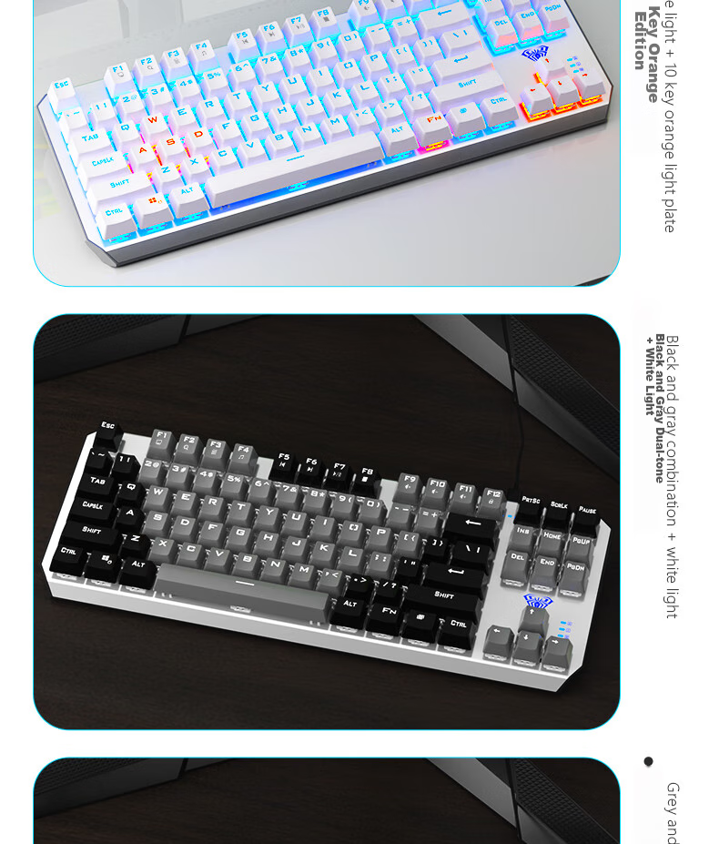 AULA Nova75 Custom Mechanical Keyboard Tri-Mode Wireless Wired Bluetooth Gasket Structure Hot-Swappable Full-Key Gaming Office Shadow Gray Caramel Latte Switches 4