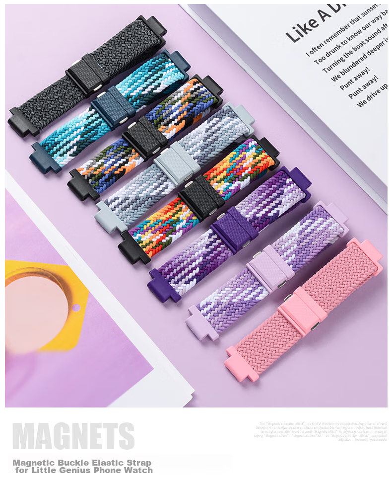 Watchbond Compatible with Xiaotianc Z8 Children's Smartwatch Strap, Suitable for Z10/Z9/Z8A/Z7/Z6/Z5 Braided Magnetic Clasp Watchband, Replacement for Q2A/Q1R/D3 Y01A Wristband 24