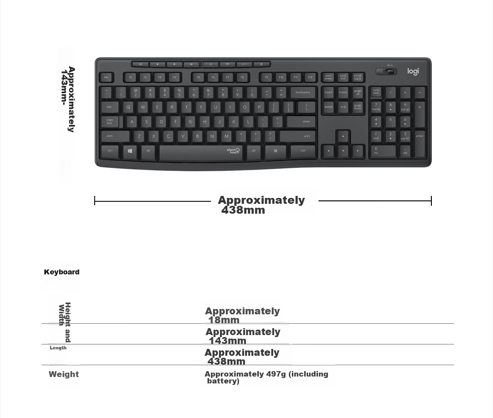Logitech MK295 Wireless Keyboard And Mouse Combo, Office Keyboard And Mouse Set, Quiet Keyboard And Mouse Set, Full-Size, with 2.4G Receiver, White 13