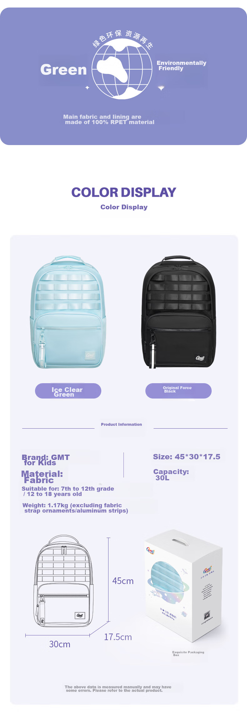 Gmt for Kids Large Capacity Backpack with Spine Protection And Weight Reduction for Middle School Students, Elementary School Students, And Teenagers in Grades 5-6, Black 10