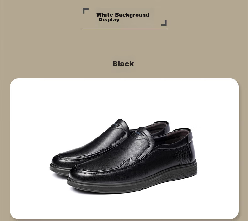 LAORENTOU Business Casual Leather Shoes for Men, Spring And Autumn Breathable Cowhide Formal Wedding Dad Shoes, LA11393 Black, Size 38 17