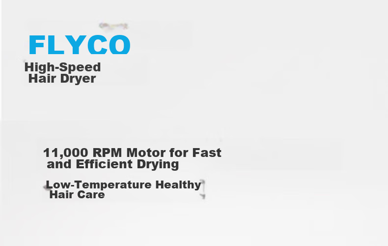 FLYCO High-Speed Hair Dryer, Holiday Gift, for Home And Dorm Use, Portable, Quick-Drying, Constant Temperature, Negative Ion Hair Protection, Powerful Blowing, Model FH6370 1