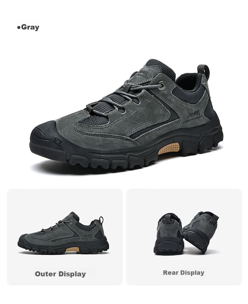 JEEP Hiking Shoes for Men, Outdoor Non-Slip Wear-Resistant Training Shoes, Sports Running Shoes, Men's Off-Road Mountaineering Boots 1260 26