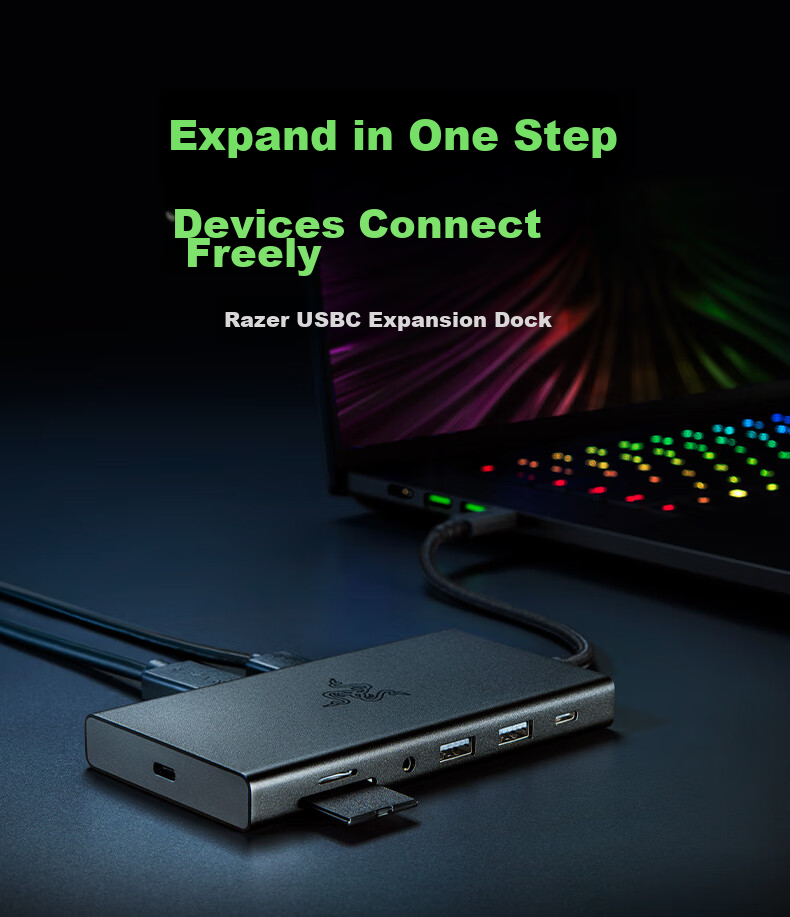 Razer USB-C Hub Adapter, Compatible with Mac, IPad, Laptops, HDMI Port, Black 1