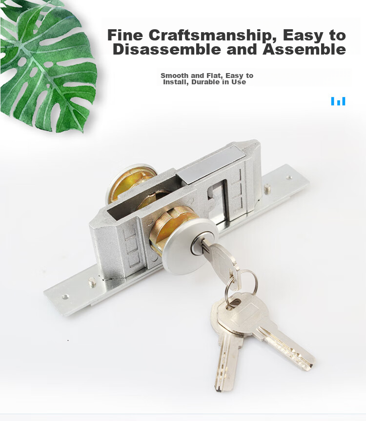 Aoben Wooden Door Aluminum Alloy Bolt Lock, Rotating Door Bolt Lock with Frame for Glass Doors, 226 Silver Color 5