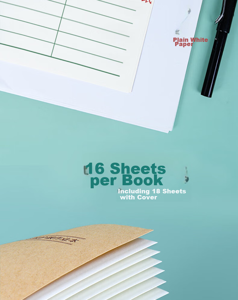 Duoliboshi 32K16 + 2 Small Notebooks, 11 Grids And 15 Rows, Grid Notebook Kindergarten Practice Book Elementary School Grades 1-3 Standardized Homework Book 10 Books [Chongqing Designated] 6