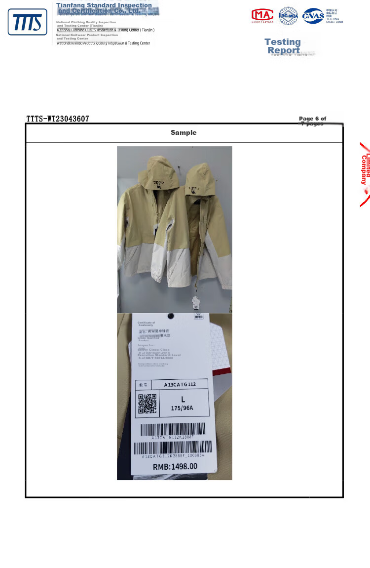 CAMEL Outdoor Single-Layer Rain Jacket TG013 Oak Gray/coconut Color, Women's S 32