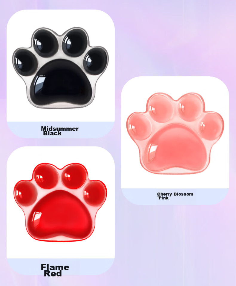 EXCO Crystal Jelly Cat Paw Wrist Guard, Silicone Wrist Pad, Small Size Wrist Rest, Office Mouse Hand Support, Cute Cartoon Palm Rest for Women, Soft And Washable, Cherry Blossom Pink 9907 12