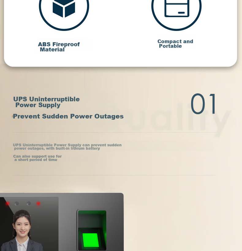 Deli Attendance Machine Power Adapter UPS Uninterruptible Power Supply, Supports Power Outage Check-In, Attendance Machine Accessory, 5V Voltage, 1A/2A Current, 13899 6