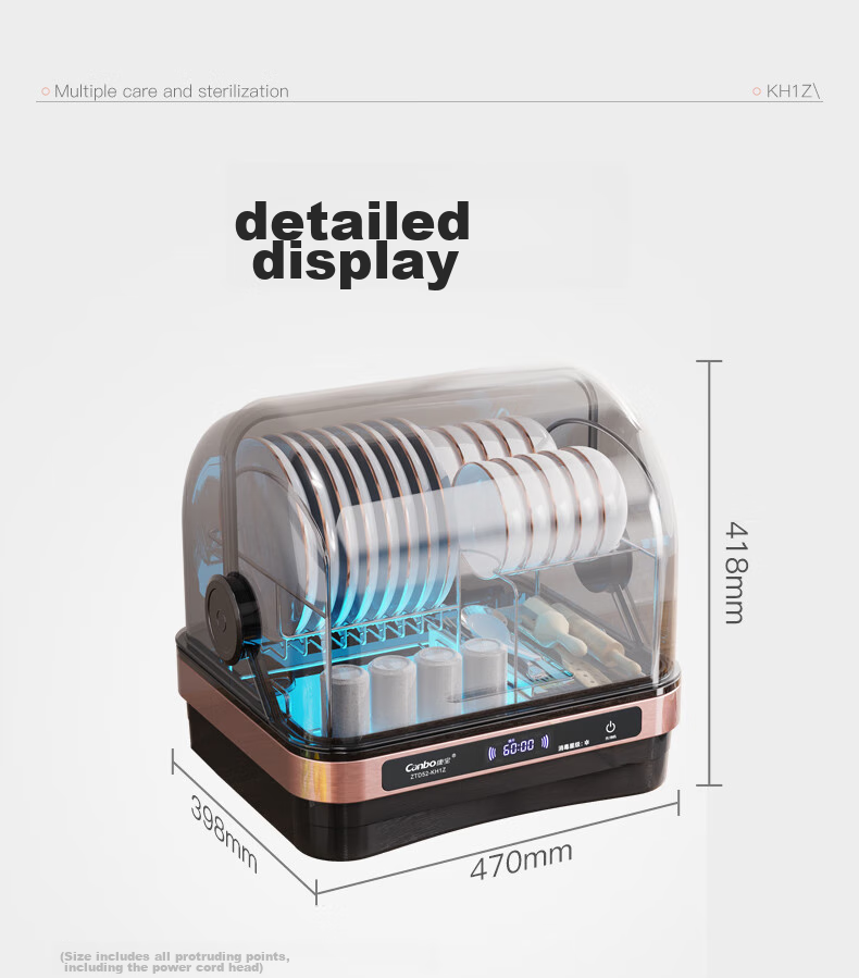 Canbo Disinfection Cabinet, Home Small Countertop Dish And Chopstick Sterilizer, UV Drying, No Draining Required, Mini Kitchen Disinfection Bowl Cabinet ZTD32-KH1Z 17