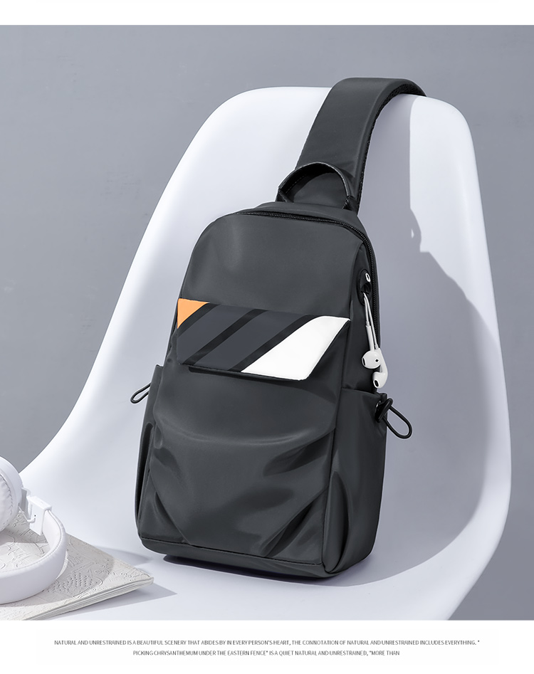 GOLF Chest Bag for Men, Contrasting Color Shoulder Crossbody Bag, Casual Phone And IPad Bag, Multi-Compartment Sports Small Backpack, Running Pack 40