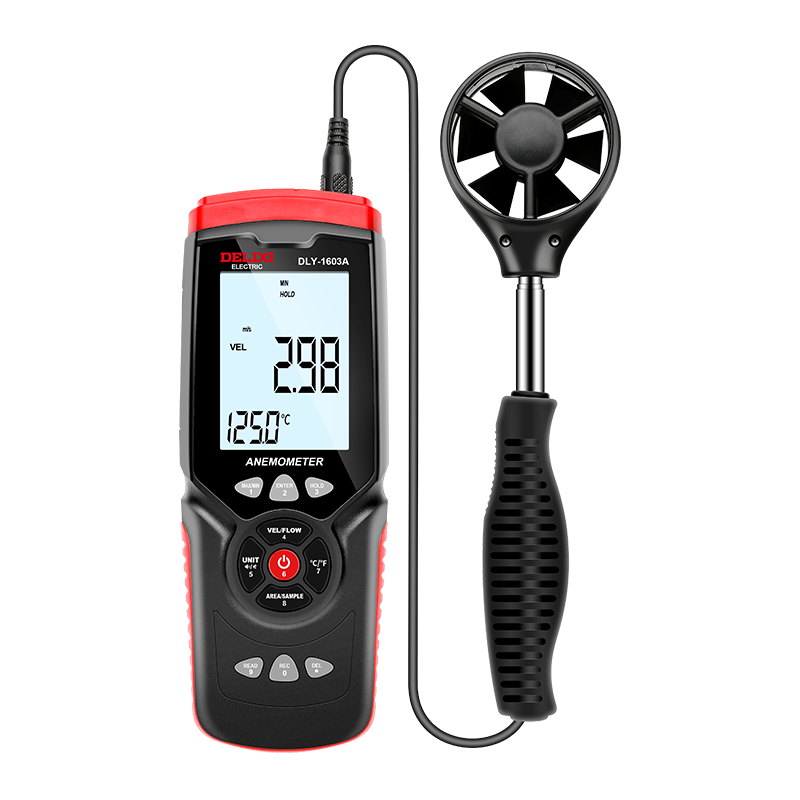 DELIXI ELECTRIC High-Precision Anemometer Airflow Wind Speed Meter Wind Speed Sensor Handheld Wind Speed Measuring Instrument Split Type