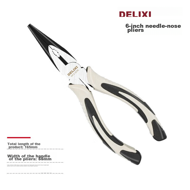 DELIXI Tiger Pliers, Multi-Functional Diagonal Cutting Pliers, Needle-Nose Pliers, Specialized Electrician Wire Stripping Pliers, Hardware Universal Wire Cutters, Steel Wire Pliers, 6 Inches