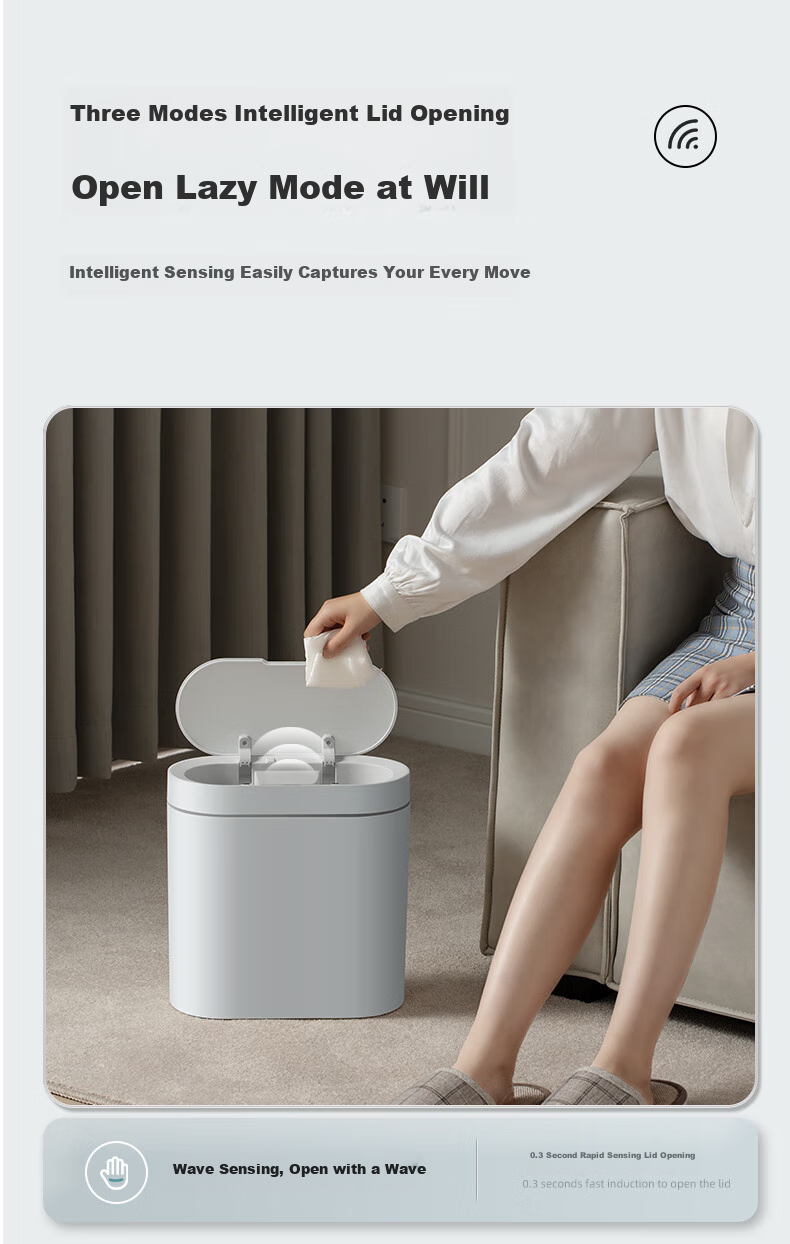 JD Original Smart Sensor Trash Can, Household Bathroom Toilet Narrow Gap Kitchen Garbage Bin with Lid 5
