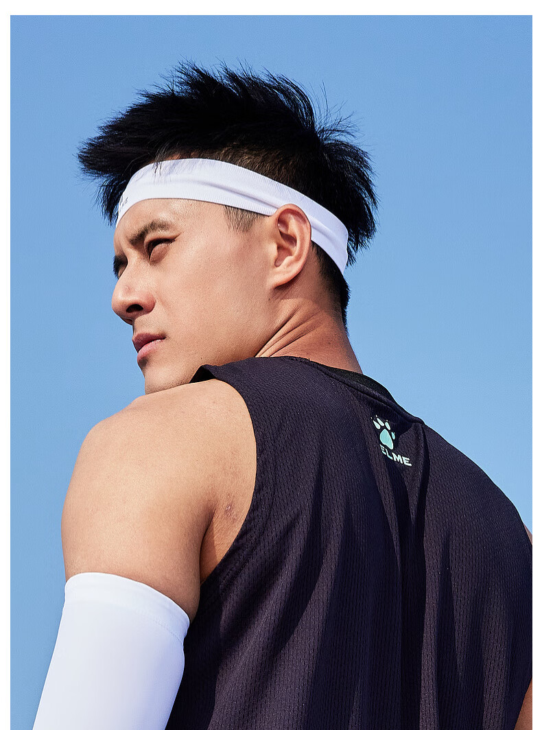 KELME Sports Sweatband Headband for Men And Women, Sweat-Absorbing Band for Basketball Running Anti-Sweat Headband Hair Tie White One Size Fits All 7