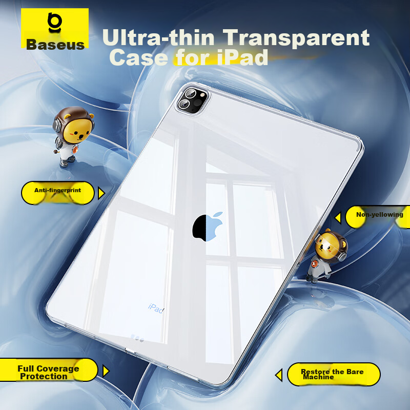 Baseus Tablet Protective Case, IPad Cover, IPad9 Gaming Case, Shockproof Transparent Soft Shell [Full Coverage Soft Case | Restores Bare Device Appearance], Suitable for IPad9/8/7-10.2 Inch