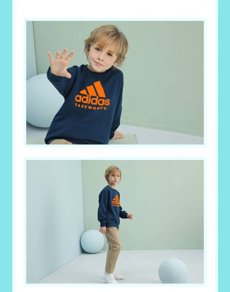 Adidas Children's Wear, Autumn And Winter Inner Layer Sweatshirt Pullover, Long-Sleeve Top ADICLTL19K, Pink/white, Size 128 11