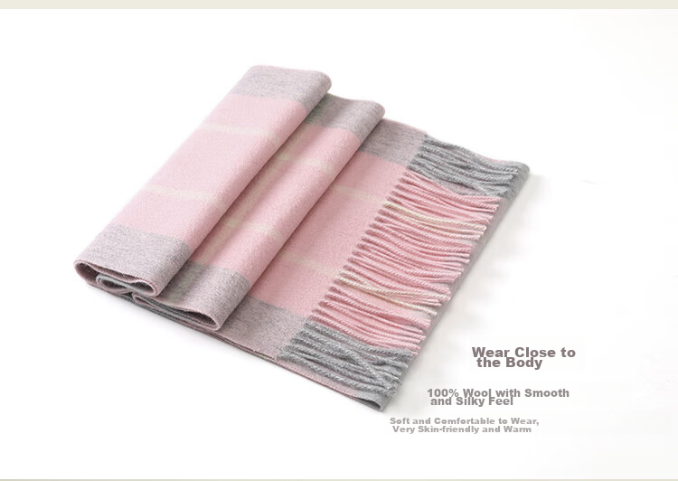JIUMU Pure Wool Scarf for Women, Autumn And Winter Neck Warmer, Ladies' Warm Shawl, Gift for Women on Mid-Autumn Festival Or Birthday, Gift Box Packaging 16