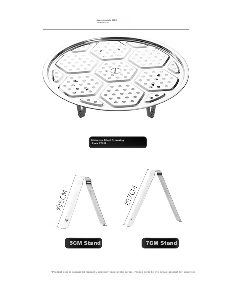 Newair Stainless Steel Steamer Rack, Household Steamer Pot, Wok Steaming Tray, Double Boiler Steaming Rack, Thickened Plate Steaming Stand 11