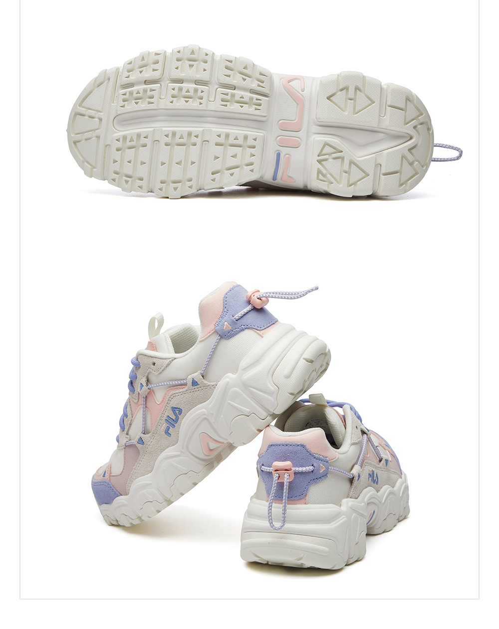 fila fusion 斐乐官方 猫爪鞋女 老爹鞋秋冬款时尚运动鞋 丁香灰 37.