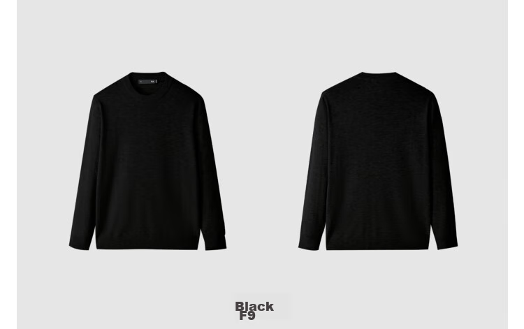 HLA Long-Sleeve Knit Sweater for Men, Lightweight Business Pure Wool Thermal Undershirt for Winter 24