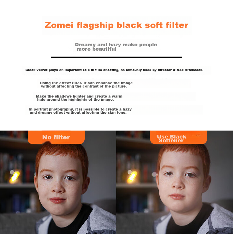 Zhuoer Hui Series Black Soft Filter, Quarter Size 49mm, Soft Focus Lens, 28-Layer Coated Anti-Scratch, Suitable for Canon Sony DSLR Cameras, Waterproof Anti-Scratch Ultra-Clear Portrait Soft Light Filter 11