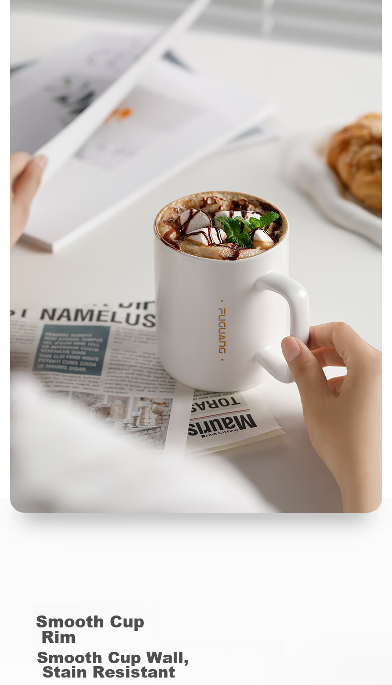 Fuguang Large Capacity Ceramic Mug, Gift Water Cup, Office Coffee Cup, Milk Cup, Breakfast Cup 5