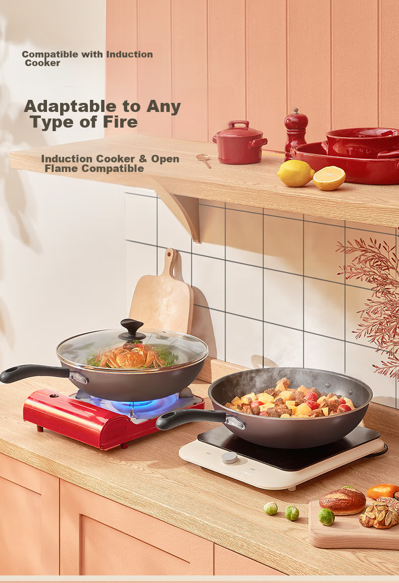 SUPOR Non-Stick Wok, Flat-Bottom Frying Pan for Stir-Frying And Steak Cooking, Low Smoke, 28cm, Gas Stove Specific, EC28JYJ02-N 20