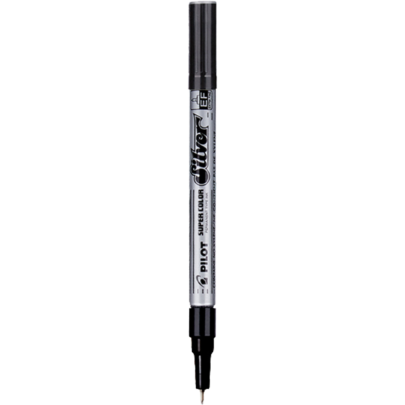 PILOT Marker Pen, Fine Line Pen for Art, Elementary School Student Paint Pen, Thin Tip Marker Pen, Line Drawing Pen, Outlining Pen, Stationery Office Supplies, SC-S Silver Fine Tip
