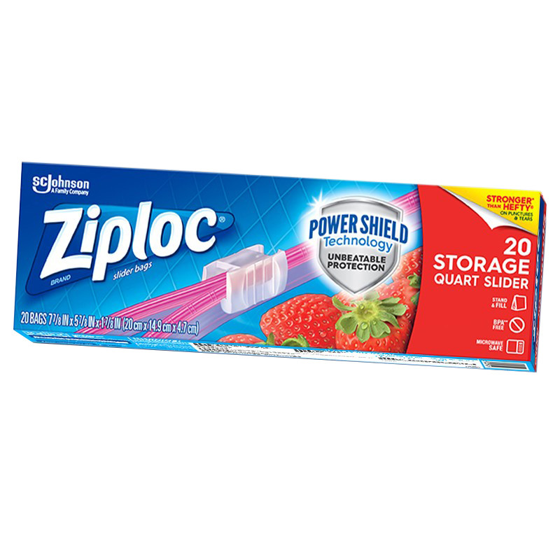 Ziploc Reusable Food Storage Bags, Medium Size, 20 Count, Food Grade Storage Bags