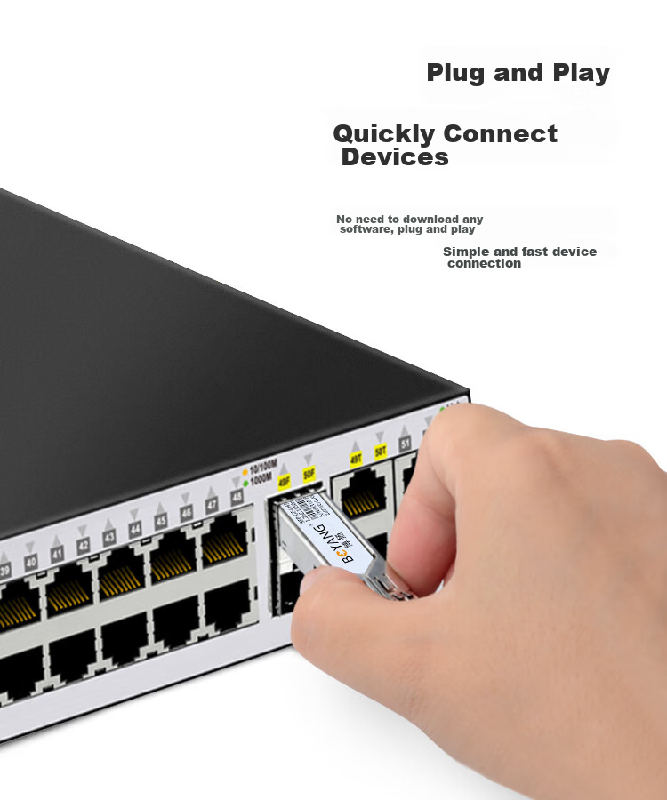 BOYANG BY-1.25GS410 SFP Optical Module Gigabit 1.25G Single-Mode Dual-Fiber Optical Module (1310nm, 10km, LC) Compatible with Cisco GLC-LH 8