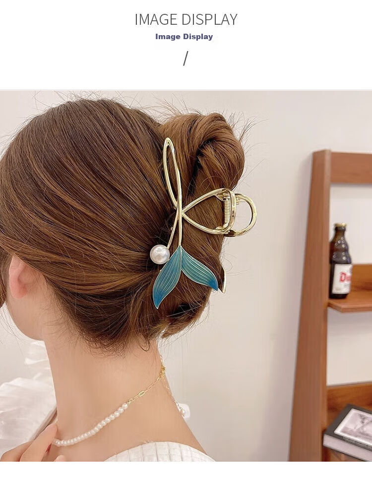 Dijing Hair Clip, High-End Hair Accessory for Women, 2026 New Style Wheat Ear Shark Clip, Back of Head Clip, Birthday Gift for Girlfriend 6