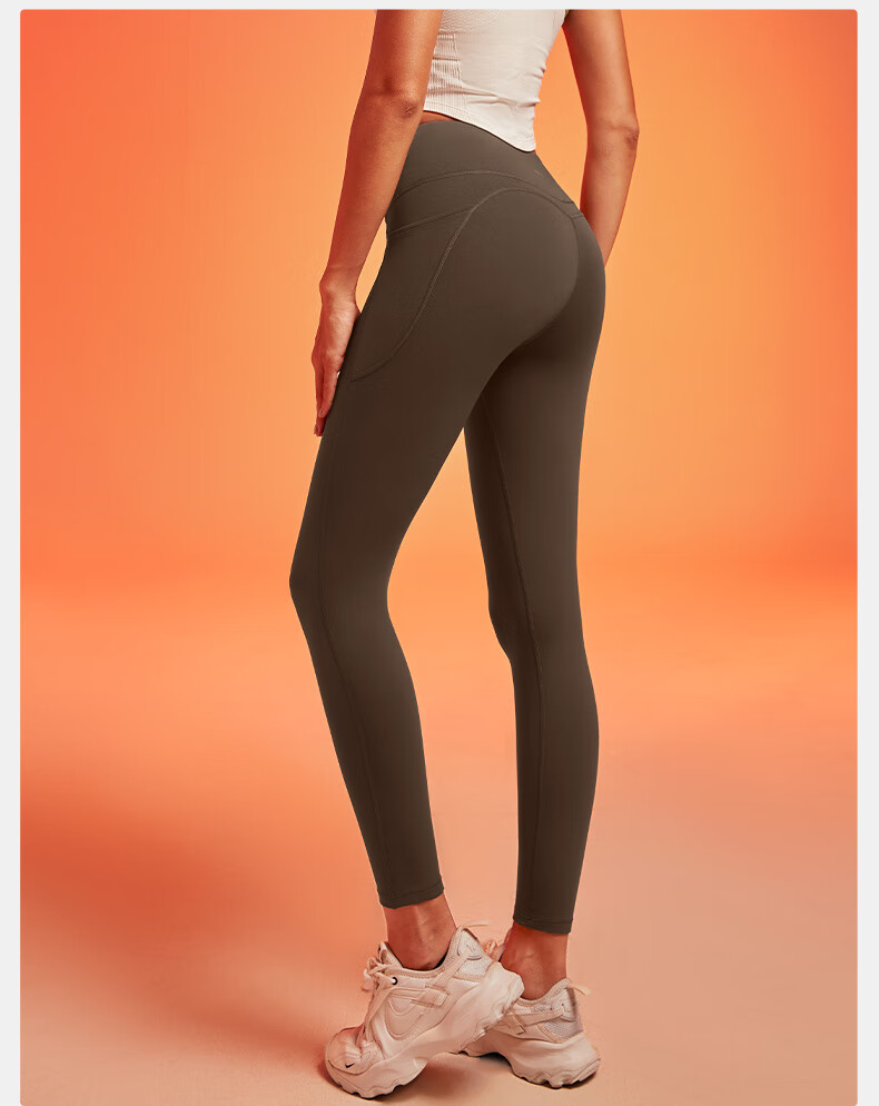 VFU Meow Velvet High-Waist Butt-Lifting Yoga Pants Women Autumn Winter Fleece-Lined Warm Fitness Leggings Walnut XL 8
