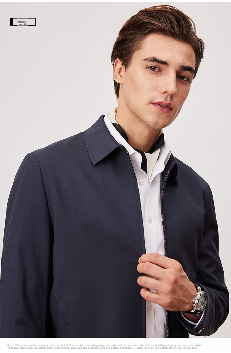 FIRS Lapel Jacket, Business Style, Mulberry Silk, Smooth Texture, Soft, Wrinkle-Resistant, Classic Fit, Slim-Fit, Simple Solid Color Jacket 13