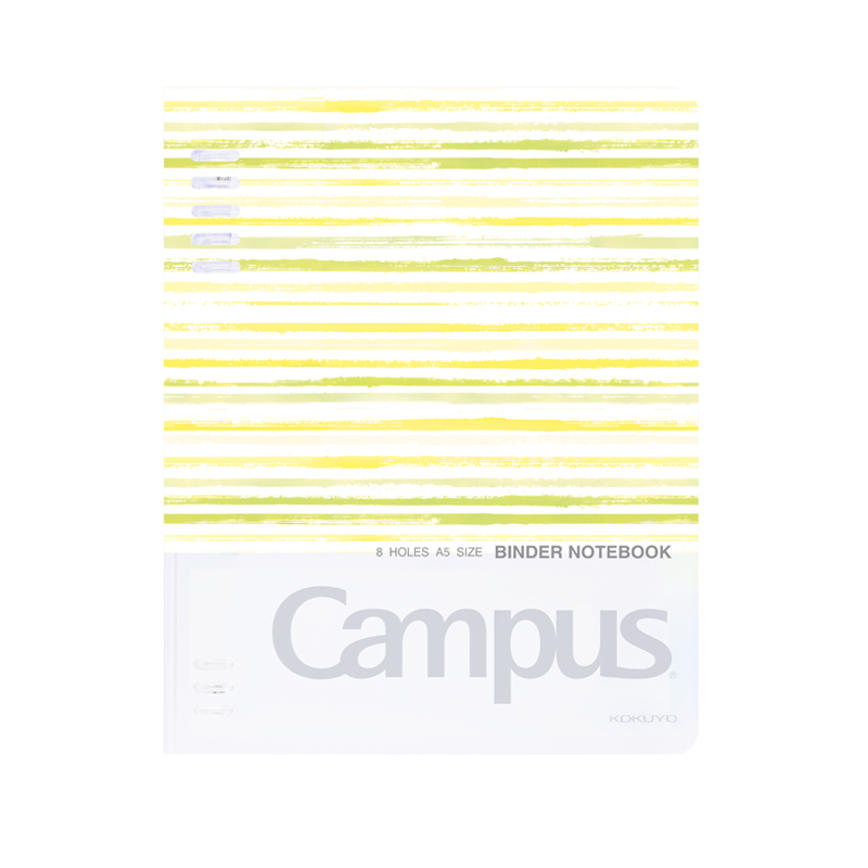 KOKUYO A5 Loose-Leaf Notebook, Watercolor "Campus" Compact Loose-Leaf Binder with 40 Sheets of Lined Paper, Yellow, WSG-RUDP12Y