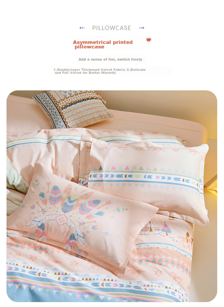 Luolaikids Four-Piece Set, Maternal And Infant Class A Pure Cotton Thickened Brushed Duvet Cover Bed Sheet Pillowcase Pure Cotton Quilt Cover, 220*250 10