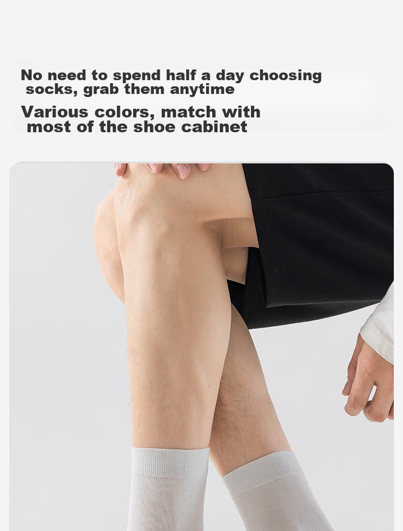 THREEGUN [Jian Series] Modal Men's Socks, 10A Antibacterial, Odor-Resistant, Wear-Resistant Socks, Mid-Calf Length, Smooth And Sweat-Absorbing 9