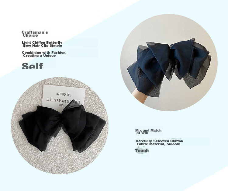 CHIMERA Back-Of Bun Hair Clip, French Bow Barrette, Half-Up Hairpin, Hair Accessory for Women, Mid-Autumn Festival Gift 11