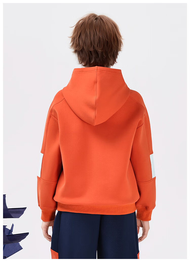 Navigare Boys' Hoodie Spring Children's Hooded Sweatshirt Student Casual Fashion Sailboat Letter Navy Blue 165 11