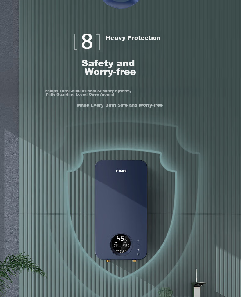 PHILIPS Instant Electric Water Heater, Smart Voice Control, 8500W Rapid Heating, Four-Season Constant Temperature, Stepless Frequency Conversion, AWH2402/93 (Upgraded Version) 10