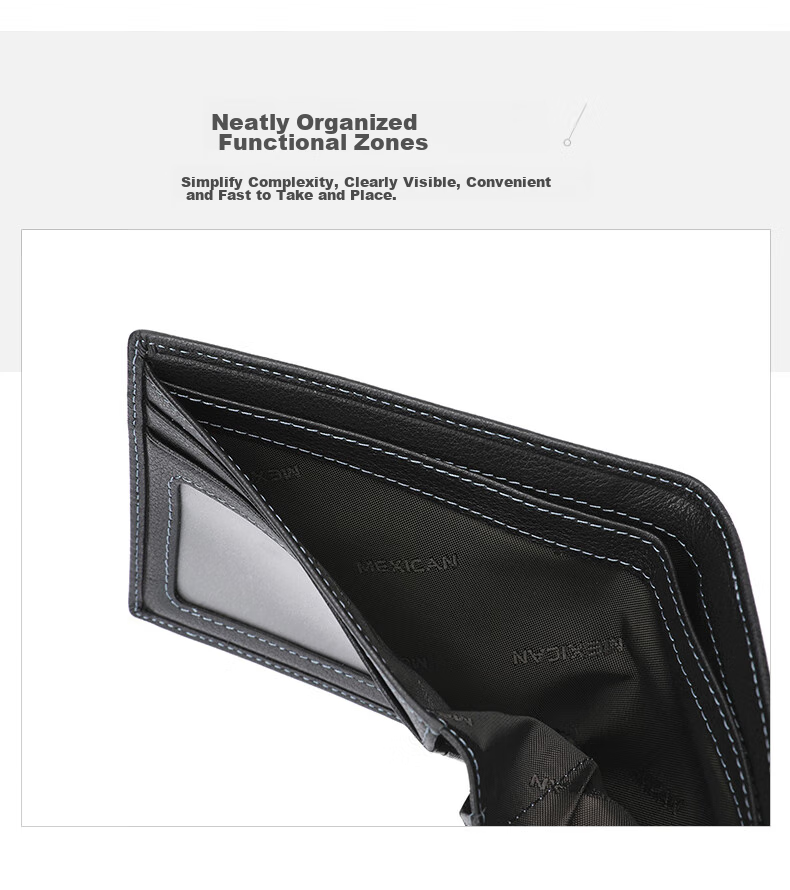 MEXICAN Men's Wallet, Genuine Top-Grain Leather, Multi-Card Slots, High-End Gift Box, Birthday Present for Men And Fathers 9