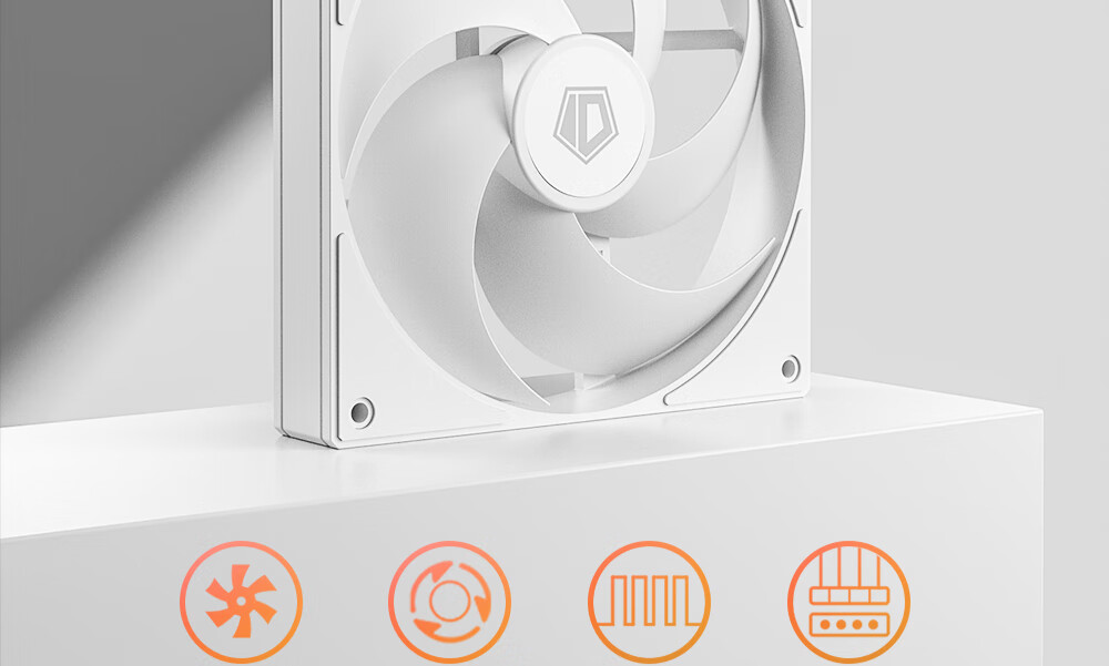 Kulin (IDCOOLING) 14cm Case Fan, 4-Pin Interface, PWM Temperature Control Cooling, Suitable for 280 Water Cooling Computer CPU Cooler Modification, White, AS-140 2