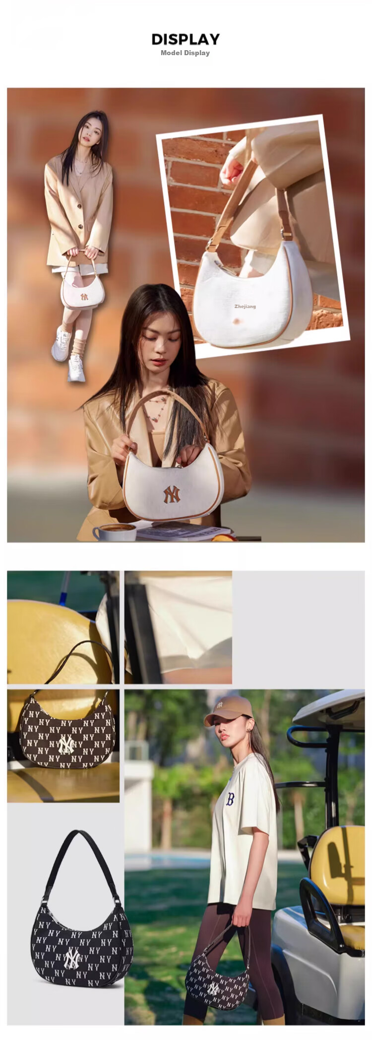 MLB Handbag for Women, Underarm Bag, Crossbody Bag, Handbag, Shoulder Bag, Travel Bag, Tote Bag, Gift, 3ABQS014N-50BKS 4