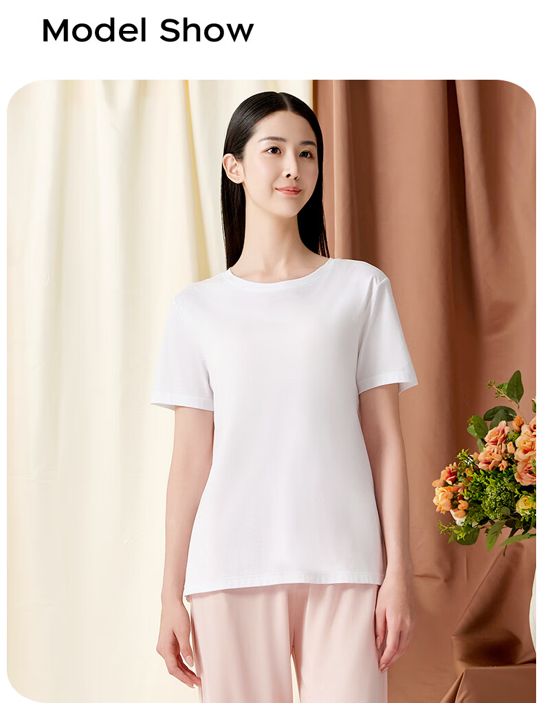 Yiershuang [High-Quality 120 Pieces] 100% Pure Cotton Short-Sleeve Women's Undershirt, T-Shirt, Underwear, Pajamas 7