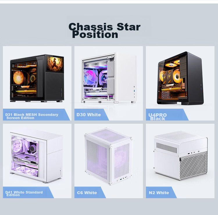 JONSBO C6 White MATX Case (Four MESH Panels / 3 Fan Positions / Front Type-C / ATX Power Supply / ≤75mm Radiator / 200-255mm Graphics Card) 4