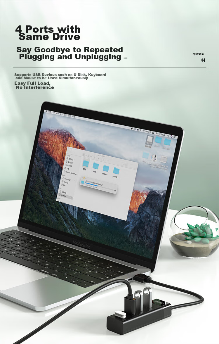 UNITEK USB3.0 Hub Expansion Dock High-Speed HUB Splitter for Laptops And Desktop Computers, USB Expansion Converter with Keyboard, Mouse And USB Drive Ports Y-3098ABK 7